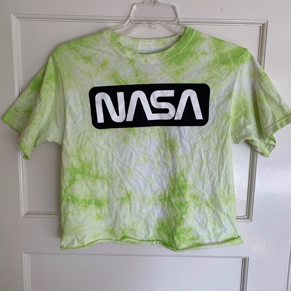 NASA Graphic Tee Crop Top Tie Dye
